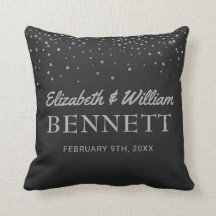 Monogrammed Names | Black Silver Wedding Keepslag