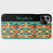 Monogrammed Native American Aztec iPhone Hoesje (Achterkant horizontaal)