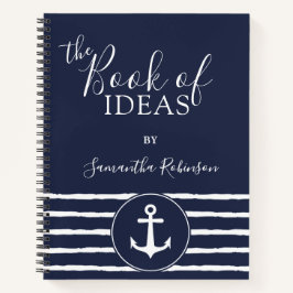 Monogrammed Nautical Ideas Journal Navy Blue Notitieboek
