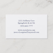 Monogrammed Nautical Navy Blue Anchor and Line Visitekaartje (Achterkant)