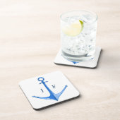 Monogrammed nautische Waterverf bootanker Bier Onderzetter (Rechterzijde)