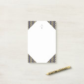 Monogrammed Navy and Gold Leaf Post-it® Notes (Op bureau)