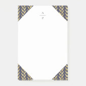 Monogrammed Navy and Gold Leaf Post-it® Notes (Voorkant)