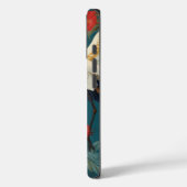 Monogrammed Navy Blauwe pioenen & kraan Chinoiseri Case-Mate iPhone Case (Achterkant / Links)