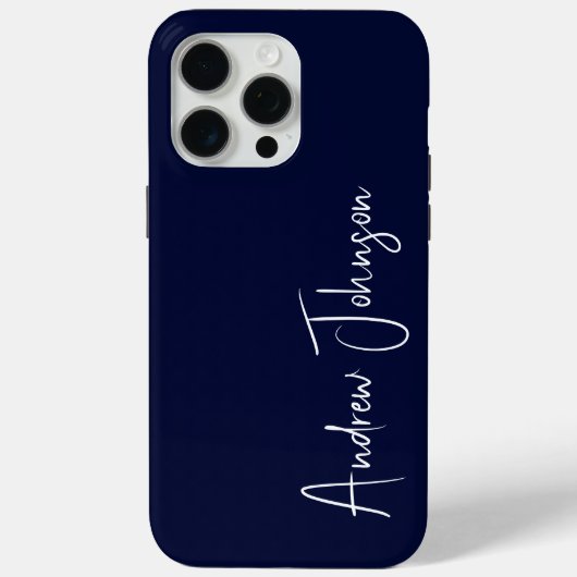 Monogrammed Navy Blue Case-Mate iPhone Case (Achterkant)