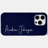 Monogrammed Navy Blue Case-Mate iPhone Case (Achterkant (horizontaal))