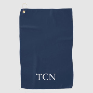 Monogrammed Navy Blue White Classic Gift Golfer Golfhanddoek