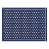 Monogrammed Navy Blue White Crab Nautical Tafelkleed (Voorkant (Horizontaal))