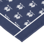 Monogrammed Navy Blue White Crab Nautical Tafelkleed (Gekanteld)