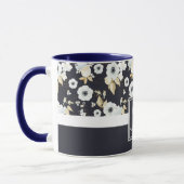 Monogrammed Navy Blue White Floral Decor Anemone Mok (Links)