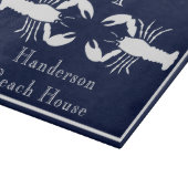 Monogrammed Navy Blue White Lobster Nautical Snijplank (Hoek)