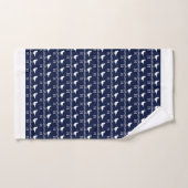 Monogrammed Navy Blue White Sandpipers Nautical Ba Bad Handdoek (Handdoek)