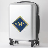 Monogrammed Navy + Gold Trotting Horse Trunk Sticker (Koffer)