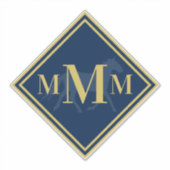 Monogrammed Navy + Gold Trotting Horse Trunk Sticker (Voorkant)