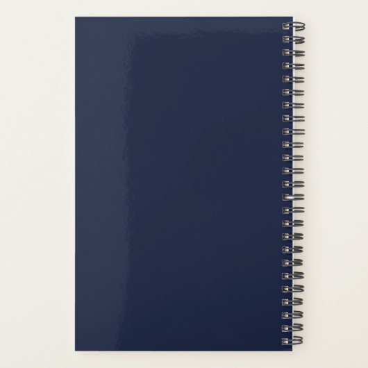 Monogrammed Navy White Diary Planner (Achterkant)