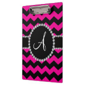 Monogrammed neon roze chevrons klembord (Links)