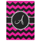 Monogrammed neon roze chevrons klembord (Achterkant)