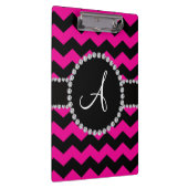 Monogrammed neon roze chevrons klembord (Rechts)