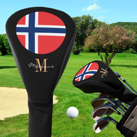 Monogrammed & Noorwegen Flag Golf Clubs Hoesjes Golfheadcover