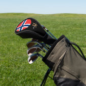 Monogrammed & Noorwegen Flag Golf Clubs Hoesjes Golfheadcover (Insitu)