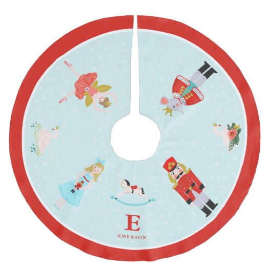 Monogrammed Notenkraker Ballet Karakters Kerstboom Rok (Voorkant)
