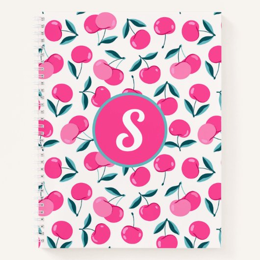 Monogrammed Notitieboek van de Roze Kersen (Voorkant)