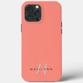 Monogrammed Ocean Coral Minimalist Case-Mate iPhone Case (Achterkant)