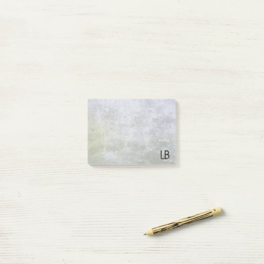 Monogrammed Old Stone Grunge Texture Post-it® Notes (Op bureau)