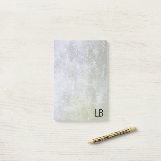 Monogrammed Old Stone Wall Grunge Texture Post-it® Notes (Op bureau)