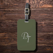 Monogrammed - Olijf Bagagelabel