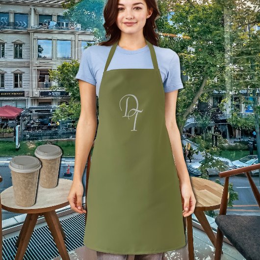 Monogrammed - Olijf Schort