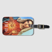 Monogrammed Onbevlekt Hart van Maria Bagagelabel (Voorkant (horizontaal))