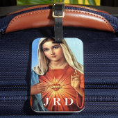 Monogrammed Onbevlekt Hart van Maria Bagagelabel