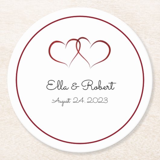 Monogrammed Onderzetters voor trouwpapier (Voorkant)