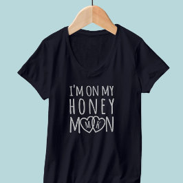 Monogrammed op mijn huwelijksreis vrouwen V-hals T T-shirt