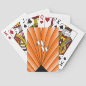 Monogrammed Oranje Art Deco Pokerkaarten (Achterkant)
