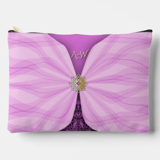 Monogrammed Orchid Pink Jewel Textile Illusion   Etui (Voorkant)