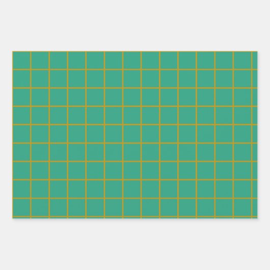 Monogrammed Ornamental Bingo Groen Rood Kerstfeest Inpakpapier Vel (Voorkant 3)