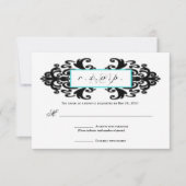Monogrammed Ornamental Damask RSVP (Voorkant)