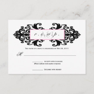 Monogrammed Ornamental Damask RSVP