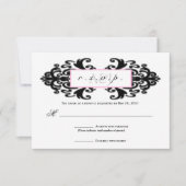 Monogrammed Ornamental Damask RSVP (Voorkant)