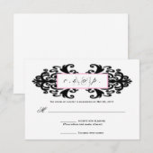 Monogrammed Ornamental Damask RSVP (Voorkant / Achterkant)