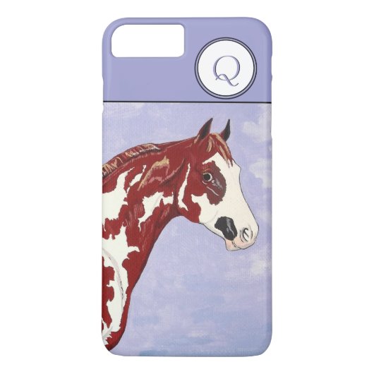 Monogrammed Overo verf paard hoofd Case-Mate iPhone Case (Achterkant)