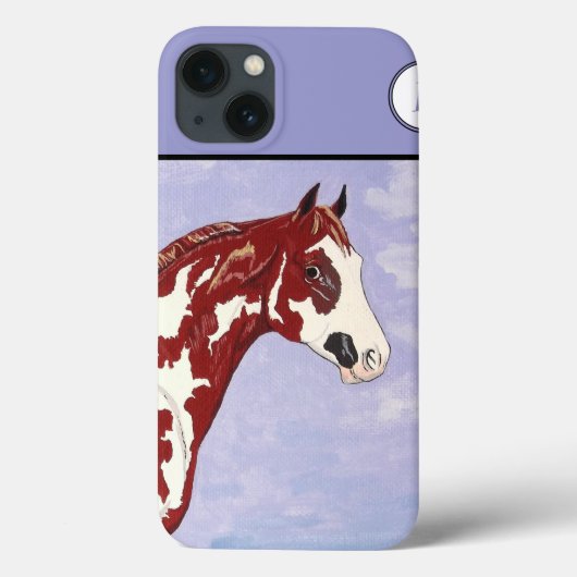 Monogrammed Overo verf paard hoofd Case-Mate iPhone Case (Achterkant)