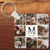 Monogrammed paar fotocollage | Monogram cadeau Sleutelhanger (Voorkant)