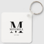 Monogrammed paar fotocollage | Monogram cadeau Sleutelhanger (Achterkant)