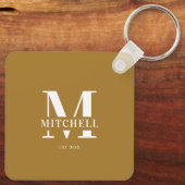 Monogrammed paar fotocollage | Monogram cadeau Sleutelhanger (Achterkant)