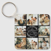 Monogrammed paar fotocollage | Monogram Gift K Sleutelhanger (Voorkant)