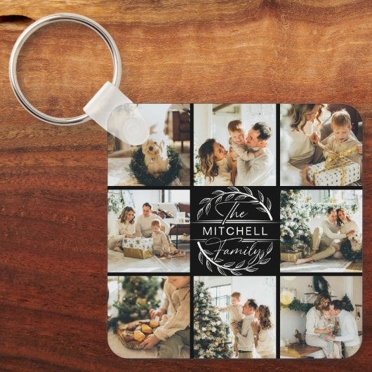 Monogrammed paar fotocollage | Monogram Gift K Sleutelhanger (Voorkant)