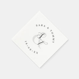 Monogrammed paar naam elegante bruiloft servet